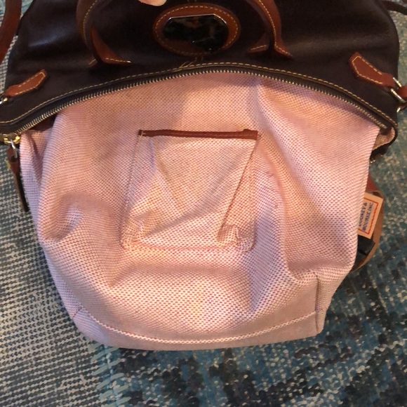 DOONEY & BOURKE rare tortoiseshell logo handbag brown leather - Picture 5 of 12